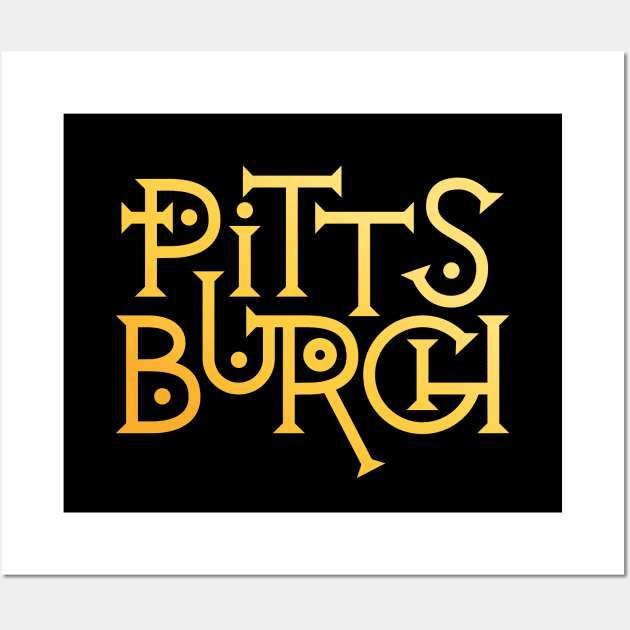 Pittsburgh Cool Techy Lettering Wall Art by polliadesign